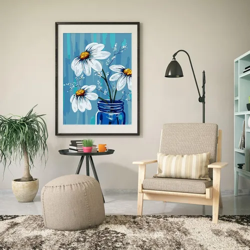 Miniatura 5 de Ginkko Pintura por números para adultos, niños, principiantes, con marco de madera, fácil, acrílico sobre lienzo, 12x16 pulgadas, con pinturas