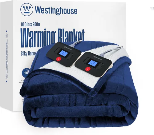 Miniatura 26 de Manta eléctrica con calefacción Westinghouse, manta eléctrica con 6 niveles de calefacción y configuración de tiempo de 2-10 horas, manta eléctrica