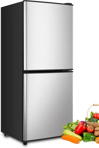 Miniatura 11 de KRIB BLING Refrigerador de 3.5 pies cúbicos con congelador, refrigerador de 2 puertas con control de termostato ajustable, refrigerador para cocina