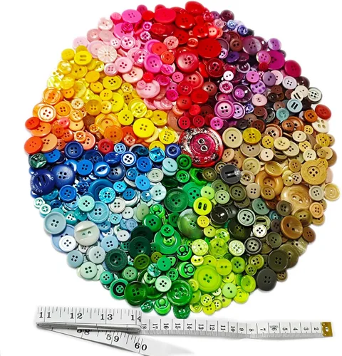 Miniatura 14 de 500-700 PZA Botones de Resina Marrón Claro, Varios Tamaños y Formas para Costura Infantil, Manualidades DIY, Botones Pintados a Mano para Arte