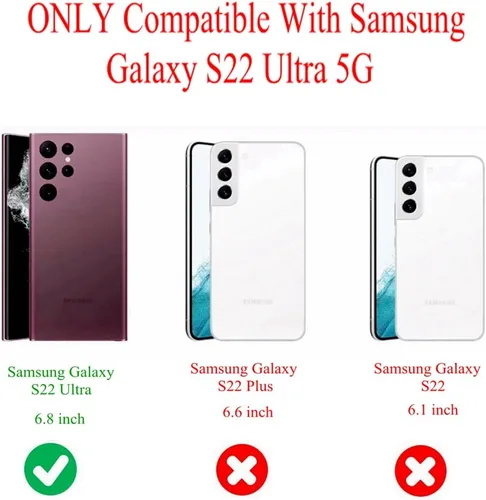 Miniatura 2 de Funda protectora de piel de lujo para Samsung Galaxy S22 Ultra de 6.8 pulgadas, diseño rectangular, anticaídas, color marrón
