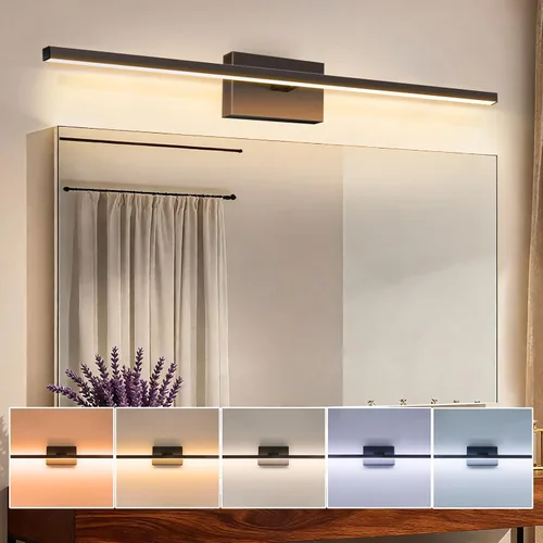 Miniatura 10 de Aosclex Luces de baño de 16 pulgadas sobre el espejo, giratorias, 12 W, 1080 lúmenes, 5CCT, ajustables (2700 K a 6000 K), lámparas LED regulables
