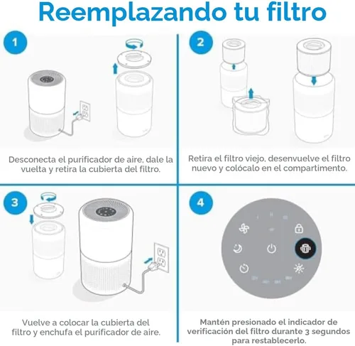 Miniatura 7 de LEVOIT Core 300-P Filtro de repuesto para purificador de aire para alergias a mascotas, filtros Core300S-P genuinos, compatible con el modo de sueño