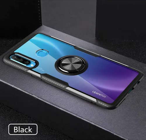Miniatura 2 de SORAKA Funda transparente para Huawei P30 Lite con soporte de anillo, funda delgada transparente de policarbonato duro para Huawei P30 Lite