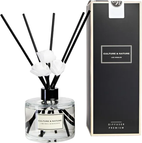 Miniatura 36 de CULTURE & NATURE - Set de difusor de varillas de 6.7 onzas líquidas (200ml) - Difusor con varillas perfumado a vainilla - Fragancia para el hogar