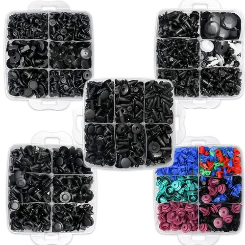 Miniatura 5 de Kit de 1595 remaches de empuje para auto y abrazaderas para panel de puerta; 40 tamaños más populares, remaches de nylon para parachoques