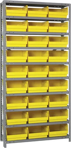 Miniatura 99 de Quantum QSBU-245BK Heavy Duty Shelving Unit with (7) Shelves and (24) QUS245 Black Bins for Garage Warehouse Storage Distribution 400 lb Load