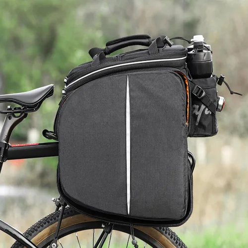 Miniatura 9 de Bolsas para bicicletas impermeables para el portaequipajes trasero Bolsa de alforjas de gran capacidad de 35L con fondo extra acolchado de espuma