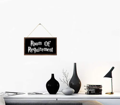 Miniatura 7 de TOMATO FANQIE Señal de madera para colgar con texto en inglés "Room of Requirement", letrero mágico para regalo, para dormitorio o baño (US-G005)