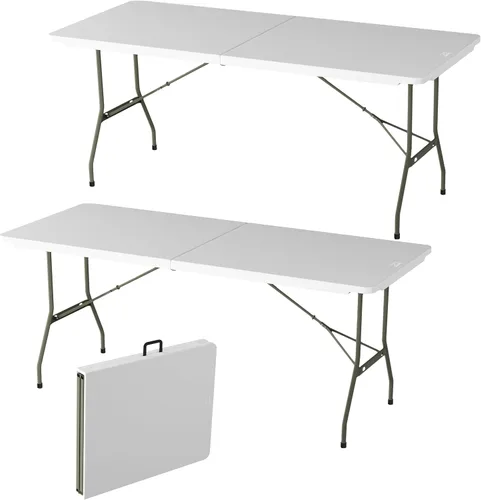Miniatura 24 de Lavish Home Mesas plegables portátiles – Escritorio plegable portátil ligero – Mesa de plástico de 6 pies de largo para camping, jugar a las cartas