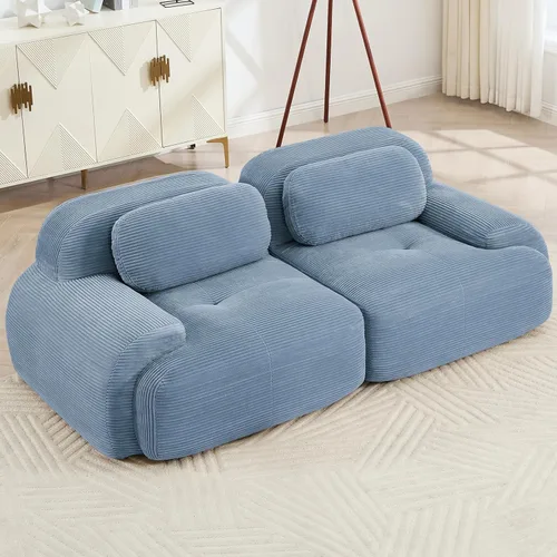 Miniatura 18 de Juego de sofás seccionales sin hueso de 117 pulgadas para sala de estar, modular en forma de L y sofá de 3 plazas con asiento profundo, almohadas