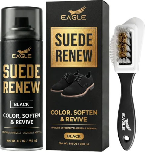 Eagle Spray restaurador de gamuza negra – Restaurador de color ante y nobuck para zapatos, botas y chaquetas, renovar el aerosol para restaurar el