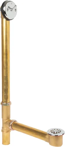 Miniatura 13 de Fine Fixtures Desagüe de ducha para bañera, tubo de latón calibre 20, kit de drenaje de desbordamiento de palanca de viaje, latón satinado