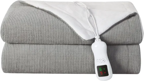 Miniatura 20 de Manta térmica eléctrica, calentador de manta lavable para el hogar para adultos, calentamiento rápido, franela suave súper acogedora de 50 x 60