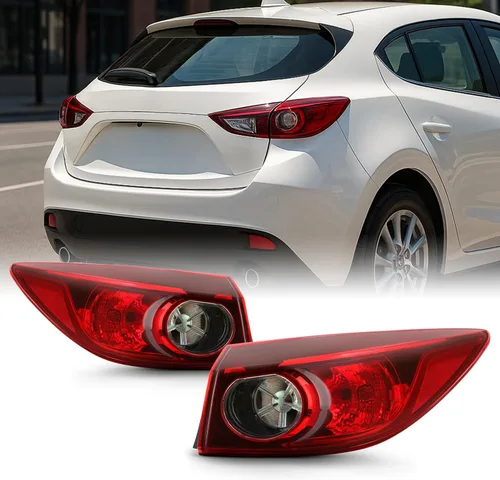 AKKON - Compatible con Mazda 3 4 puertas Sedan modelo 2014 2015 2016 2017 2018 [tipo halógeno] Luces traseras exteriores par de luces de freno