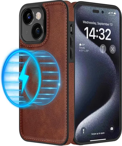 Miniatura 14 de LOHASIC MagSafe, funda de piel sintética suave y magnética para iPhone 15 Pro, de piel sintética, para hombres y mujeres, funda delgada de diseñador