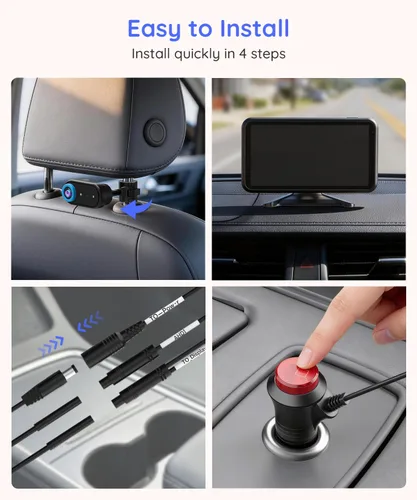 Miniatura 6 de LUCKVIEW BM2 PRO - Cámara doble para automóvil para bebé, pantalla HD 1080P de 5.2 pulgadas para asientos de automóvil orientados hacia atrás