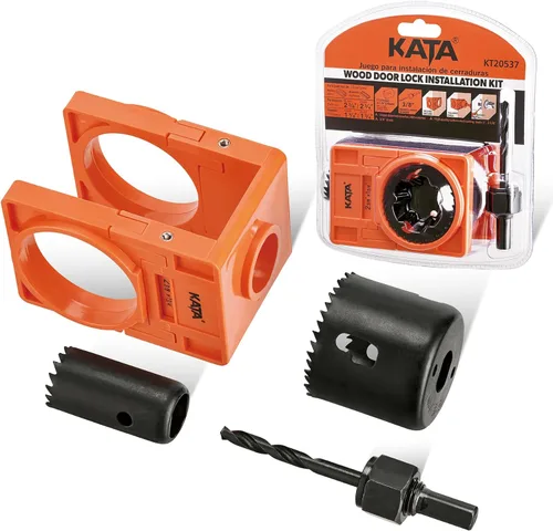 Miniatura 12 de KATA 1-3/8" - 1-3/4" Kit de instalación de cerradura de puerta con ranuras grandes de eliminación de astillas, sierra de agujero para cerradura