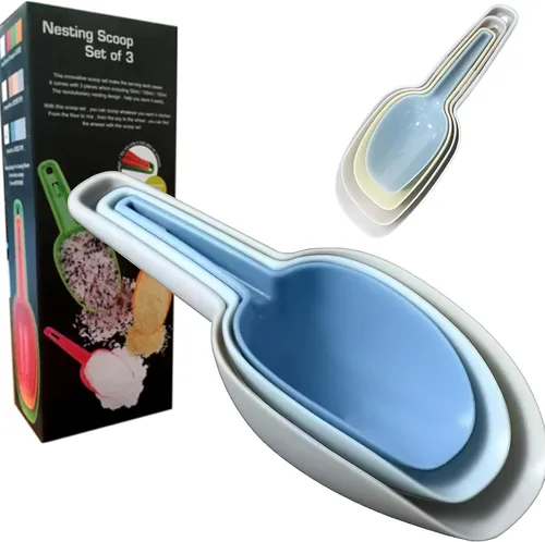 Paquete de 4 cucharas de plástico para recipientes, cuchara de plástico para cubitos de hielo, cucharas de harina, productos secos, granos de café y