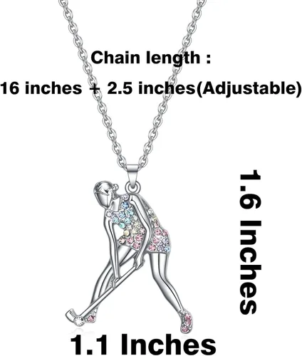 Miniatura 2 de VEEHOO Collar de béisbol, fútbol, raqueta de tenis, hockey, ballet, correr, voleibol para niñas y mujeres, regalo de joyería para jugadores