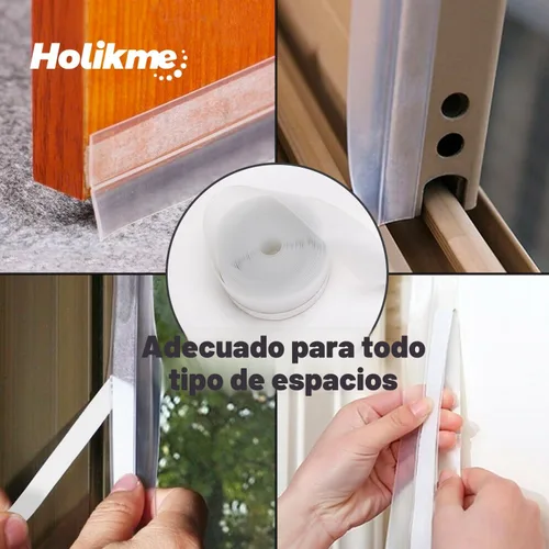 Miniatura 5 de Holikme Tira de Sellado para Puertas 10 Metros, Adhesivo de Sellado y Cinta de Sellado para Bloqueador de Corriente de Aire para Puertas, Adecuado