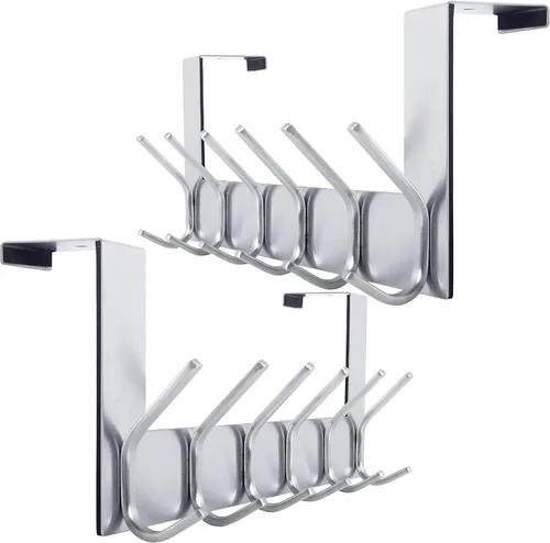 Miniatura 15 de WEBI - Perchero de 6 ganchos para abrigos, para colgar sobre la puerta, ideal para colgar toallas, ropa y abrigos en la puerta del baño Blanco