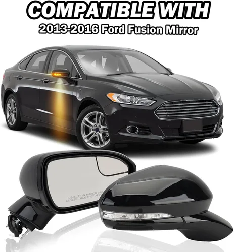 Miniatura 6 de Espejo lateral derecho del pasajero para Ford Fusion Sedan S SE SE Híbrido 2013 2014 2015 2016, espejo eléctrico con calefacción, luz de señal