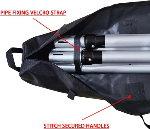 Miniatura 5 de Hecis Bolsa de tubo y cortina de 8 pies - Bolsa vertical y transversal para soporte de fondo de metal