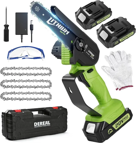 Miniatura 10 de Motosierra inalámbrica de 12 pulgadas sin escobillas para baterías de 20V de 2 × 4.0Ah, motosierra eléctrica de 1100W, ideal para cortar madera