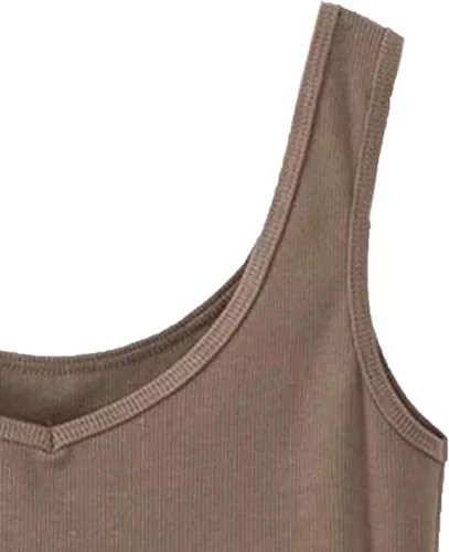 Miniatura 4 de SWEATYROCKS - Camiseta corta sin mangas con tela acanalada para mujer