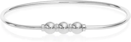 Miniatura 2 de Pulsera única de plata de ley 925 con 3 bolas.