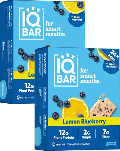 Miniatura 25 de IQBAR - Barras de proteínas para el cerebro y el cuerpo a base de plantas - Banana y nuez - 24 unidades - Keto, veganas, bajas en carbohidratos