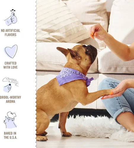 Miniatura 4 de Three Dog Bakery Salados Woof ers in Chicken & Apple - Golosinas bajas en grasa para perros, golosinas de entrenamiento para cachorros con sabor a