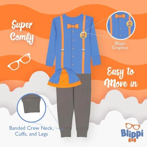 Miniatura 4 de Blippi Boys' Little Snug Fit Cotton Pajamas