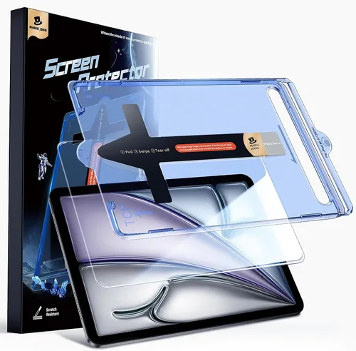 Miniatura 8 de MAGIC JOHN Protector de pantalla para iPad Air de 11 pulgadas M2 [6th 2024], vidrio templado, eliminación automática de polvo, sin burbujas