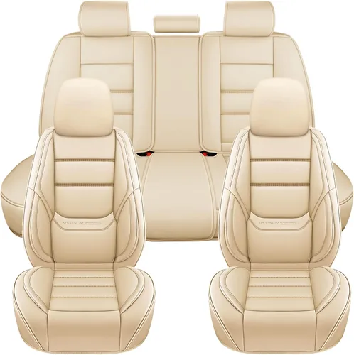 Miniatura 8 de NS YOLO Juego completo de fundas de cuero para asientos de automóvil, ajuste universal para la mayoría de automóviles, SUV y sedanes, cojines