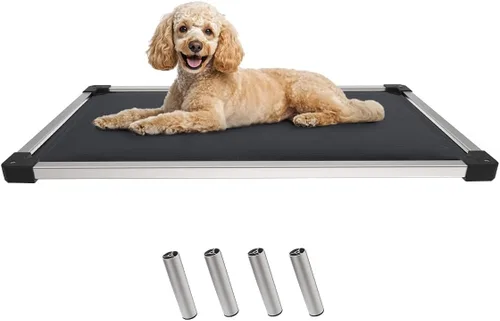 Miniatura 14 de FXW TitanNest Cama Elevada para Perros a Prueba de Masticación, Catre Elevado para Uso en Interiores/Exteriores/Camping, Cama Acolchada para Gris