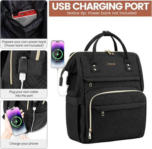 Miniatura 3 de Mochila de mujer para computadora portátil, bolso para laptop de trabajo, mochila elegante para docente, bolso para computadora de negocios, mochila