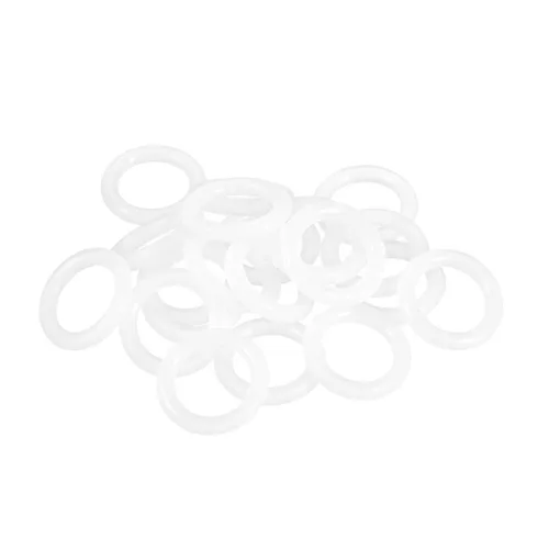 Miniatura 6 de Aros de silicona uxcell, de 30mm de diámetro exterior, 24mm de diámetro interior, 3mm de ancho, junta de sellado VMQ, color blanco, paquete de 20