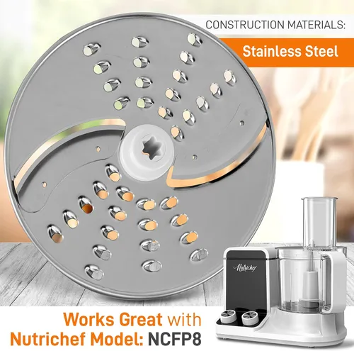 Miniatura 2 de NutriChef Disco de corte y trituración para procesador de alimentos, acero inoxidable, compatible con NCFP8, desmontable y extraíble, apto