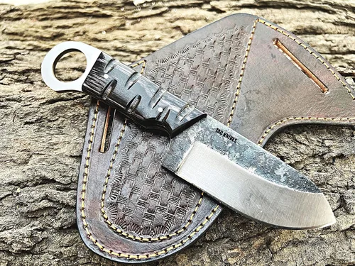 Miniatura 4 de TAC KNIVES Cuchillo de caza de hoja fija de espiga completa de 7 pulgadas en funda de regalo para él Cuchillo de supervivencia de acero de alto