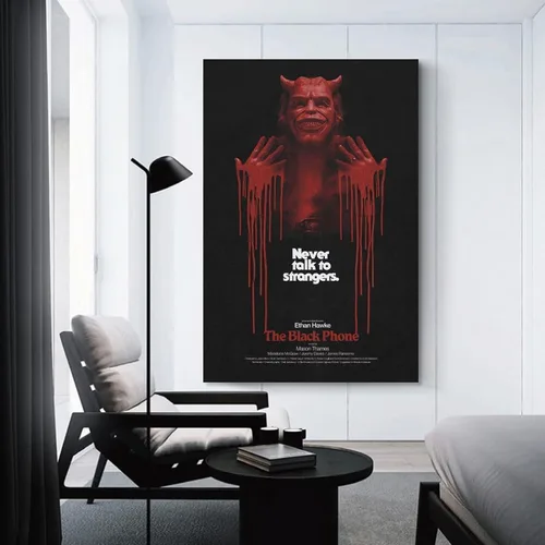 Miniatura 3 de SGWDHPXUK Póster de película The Black Phone con cubierta retro, película de terror, arte de pared y decoración de sala, 12 x 18 pulgadas