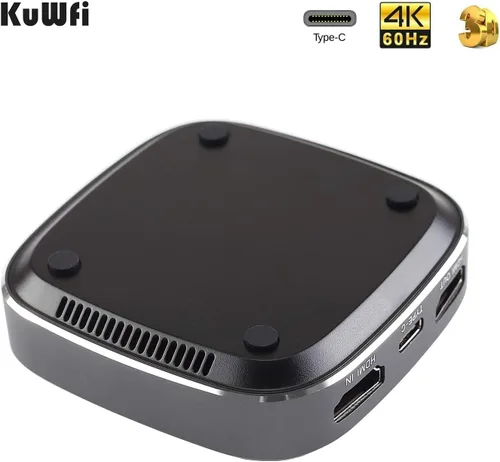Miniatura 3 de KuWFi Tipo-C Captura HDMI Dongle 4K 1080P 60fps HD Videojuego de captura de tarjeta convertidor, grabador Plug and Play