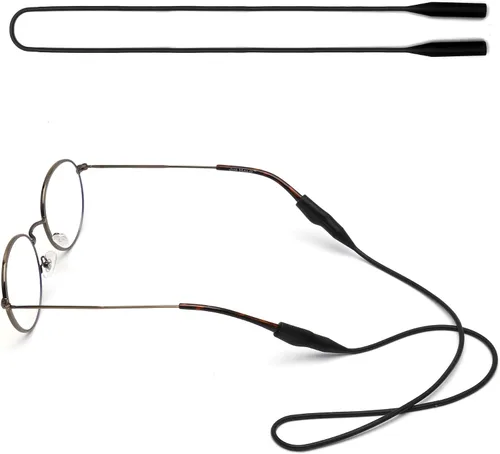 Miniatura 2 de JM Soporte de correa elástica de silicona para lentes de sol, resistente al agua, cadena de gafas de sol deportivas, paquete de 2