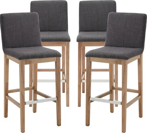 Miniatura 30 de Kmax Juego de 2 taburetes de bar de 26 pulgadas de altura de mostrador, taburetes tapizados para encimera de cocina con soporte trasero, taburetes