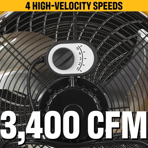 Miniatura 3 de CAT Ventiladores - Ventilador de tambor de alta velocidad de 18 pulgadas con hoja de grado industrial resistente (amarillo, 2 en 1): 3,400 CFM