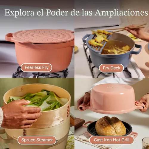 Miniatura 7 de Our Place Perfect Pot Olla de cerámica de 5.5 cuartos de galón con tapa y espátula Utensilios de cocina patentados 8 en 1, antiadherentes, sin