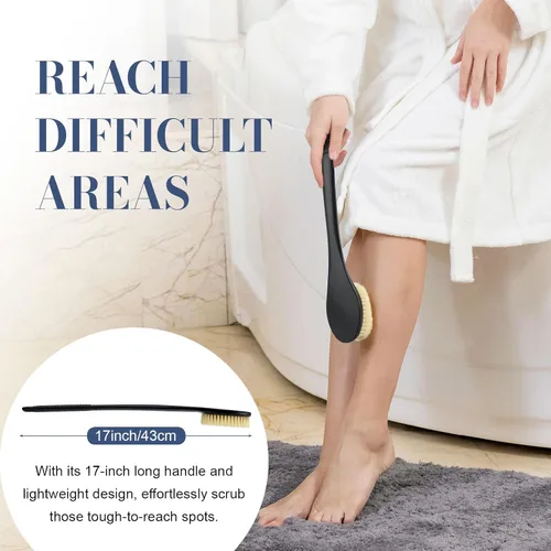 Miniatura 4 de Limpiador de espalda para ducha, cepillo corporal de ducha para limpieza con mango largo para ducha, limpiador de espalda de 17 pulgadas para ducha