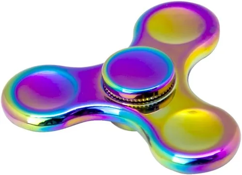Miniatura 3 de Fidget Spinner de metal arco iris antiansiedad, alivia el aburrimiento, hiperactividad.