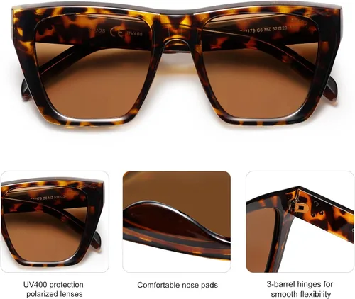 Miniatura 20 de SOJOS Fashion Oversized Square Cat Eye Polarized Sunglasses for Women Trendy Cateye Style Womens Sunglasses SJ2179